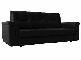Прямой диван Эллиот (полностью экокожа черная) - Фото предпросмотра
