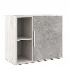 Шкаф низкий с вертикальной нишей B-tone 93,5x45x78 сосна бетон светлый - Фото предпросмотра
