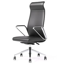 Кресло руководителя Hero CHR80SC-2 ,560*640*1150, обивка кожа+компаньон цвет черный, пластик черный "Кресла для руководителей"  ТК-001818000002 черный - Фото предпросмотра