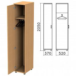 Шкаф для одежды "Монолит", 370х520х2050 мм, цвет бук бавария, ШМ52.1 - Фото предпросмотра