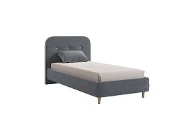 Кровать с основанием Лео 90х200 см KM0.9-19.2346 графит (велюр)/галька (велюр) - Фото предпросмотра