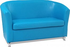 С-100 Коломбо 2-х местный диван с подлокотниками 142*75*78 oregon 36 голубой "Мягкая мебель для кабинета" ТК-001812000038 голубой - Фото предпросмотра