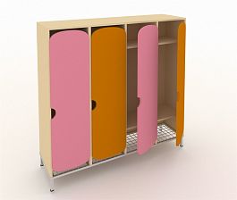 Шкаф для детской одежды на ножках ШГС4М розовый - Фото предпросмотра