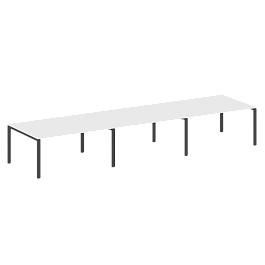 Metal System Перег. стол (3 столешницы) на П-оразном м/к БП.ПРГ-3.4 Белый/Антрацит металл 4800*1235*750 - Фото предпросмотра