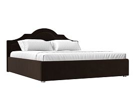 Интерьерная кровать Афина 180 (полностью микровельвет коричневый) - Фото предпросмотра