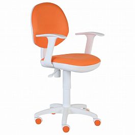Кресло CH-W356AXSN с подлокотниками, оранжевое, пластик белый, CH-W356AXSN/15 - Фото предпросмотра