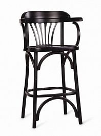 Венский барный стул твердый, темный 650 - Фото предпросмотра