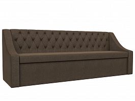 Кухонный прямой диван Мерлин (полностью рогожка коричневая) - Фото предпросмотра
