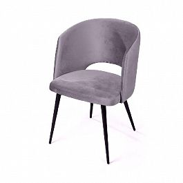 Кресло William, бархат серый 27/ черный конус - Фото предпросмотра