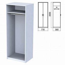 Шкаф (каркас) для одежды "Арго", 770х580х2000 мм, серый - Фото предпросмотра