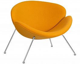 Кресло дизайнерское DOBRIN EMILY (желтая ткань AF13, хромированная сталь) - Фото предпросмотра
