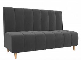 Прямой диван Ральф (полностью велюр серый) - Фото предпросмотра