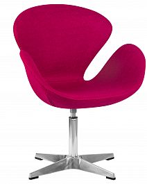 Кресло дизайнерское DOBRIN SWAN (бордо ткань AF5, алюминиевое основание) - Фото предпросмотра