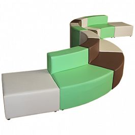 Комплект мягкой мебели «Лежебока» белый, салатовый, коричневый - Фото предпросмотра