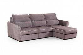 Marco диван-кровать с шезлонгом замша серый - Фото предпросмотра