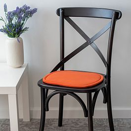 Подушка на стул овальная оранжевая - Фото предпросмотра