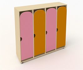 Шкаф для детской одежды ШГ4У розовый - Фото предпросмотра