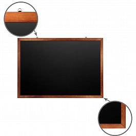 Доска для мела магнитная 100х150 см, черная, деревянная окрашенная рамка, Россия, BRAUBERG, 236895 - Фото предпросмотра