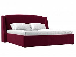 Интерьерная кровать Лотос 160 (полностью микровельвет бордовый) - Фото предпросмотра