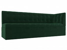 Кухонный диван Бриз с углом (полностью велюр зеленый) - Фото предпросмотра