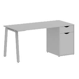 Home Office Стол письменный VR.SP-3-158.1.A Серый/Серый металл 1580*720*750 - Фото предпросмотра