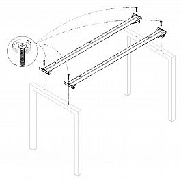 Траверса стола на металлокаркасе "Арго", КОМПЛЕКТ 2 шт., для ширины 1200 мм - Фото предпросмотра