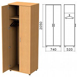 Шкаф для одежды "Монолит", 740х520х2050 мм, цвет бук бавария, ШМ50.1 - Фото предпросмотра