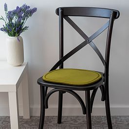 Подушка на стул овальная оливковая - Фото предпросмотра