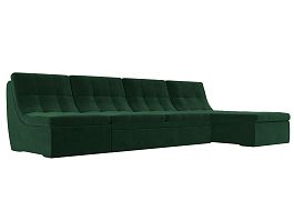 Угловой модульный диван Холидей (полностью велюр зеленый) - Фото предпросмотра