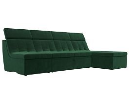 Угловой модульный диван Холидей Люкс (полностью велюр зеленый) - Фото предпросмотра