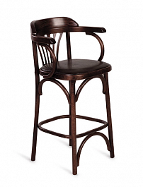 Венский барный стул мягкий, темный 650 - Фото предпросмотра