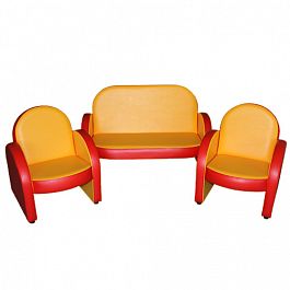 Комплект мягкой игровой мебели «Малыш» Желто-красный - Фото предпросмотра