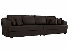 Прямой диван Милтон (полностью экокожа коричневая) - Фото предпросмотра