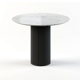 Стол круглый Nolan 100, керамика глянцевая, белая - Фото предпросмотра