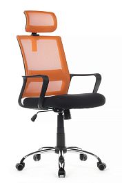 Кресло Mint RCH 1029HB Чёрная ткань/Оранжевая сетка - Фото предпросмотра