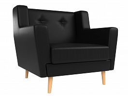 Кресло Брайтон (полностью экокожа черная) - Фото предпросмотра