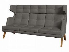 Диван 3-местный высокий Беверли  2050x940x1170 ткань tempo 9 темно-серый "Мягкая мебель для кабинета" ТК-002920003059 темно-серый - Фото предпросмотра