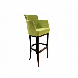 GRUPPO 396;GRUPPO 396 Барный стул Крипс на опоре барная деревянная (арт.222), в ткани цвет зеленый - Фото предпросмотра