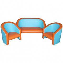 Комплект игровой мебели «Совенок» Голубо-оранжевый - Фото предпросмотра