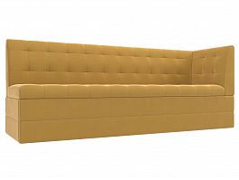Кухонный диван Бриз с углом (полностью микровельвет желтый) - Фото предпросмотра