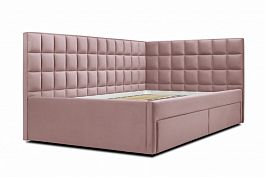 Кровать «Юник» с ящиками 900, розовая - Фото предпросмотра
