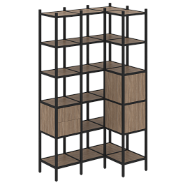 Loft Угловой внутренний стеллаж наборный VR.L-35 Дуб аризона/Чёрный металл 1278*862*2280 - Фото предпросмотра