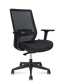 Кресло офисное / Mono black LB / черный пластик / черная ткань / черная сетка - Фото предпросмотра