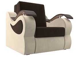 Кресло-кровать Меркурий 80 (основа микровельвет коричневый, компаньон микровельвет бежевый) - Фото предпросмотра