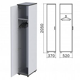 Шкаф для одежды "Монолит", 370х520х2050 мм, цвет серый, ШМ52.11 - Фото предпросмотра