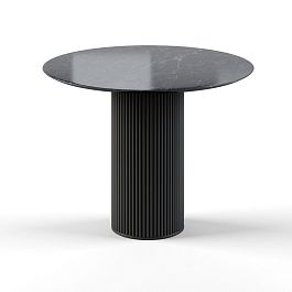 Стол круглый Nolan 100, керамика глянцевая, черная - Фото предпросмотра