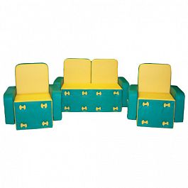 «Бантик без столика» Комплект зелено-желтый - Фото предпросмотра