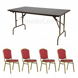 Обеденная группа стол Лидер 1, 4 стула Хит 20мм - Фото предпросмотра