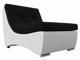 Модуль Монреаль кресло (основа микровельвет черный, компаньон экокожа белая) - Фото предпросмотра