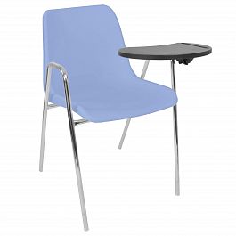 Стул Vicenza (4 ножки с подлокотниками + столик TLT), Каркас хром, голубой - Фото предпросмотра